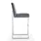 Manhattan Comfort Element 29 Faux Leather Bar Stool in Graphite and Polished Chrome, PK3 3-BS010-GP - alternate 7